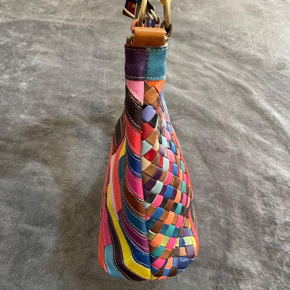 Ameri Leather Shoulder Bag Multi-Colored Purse Ha… - image 4